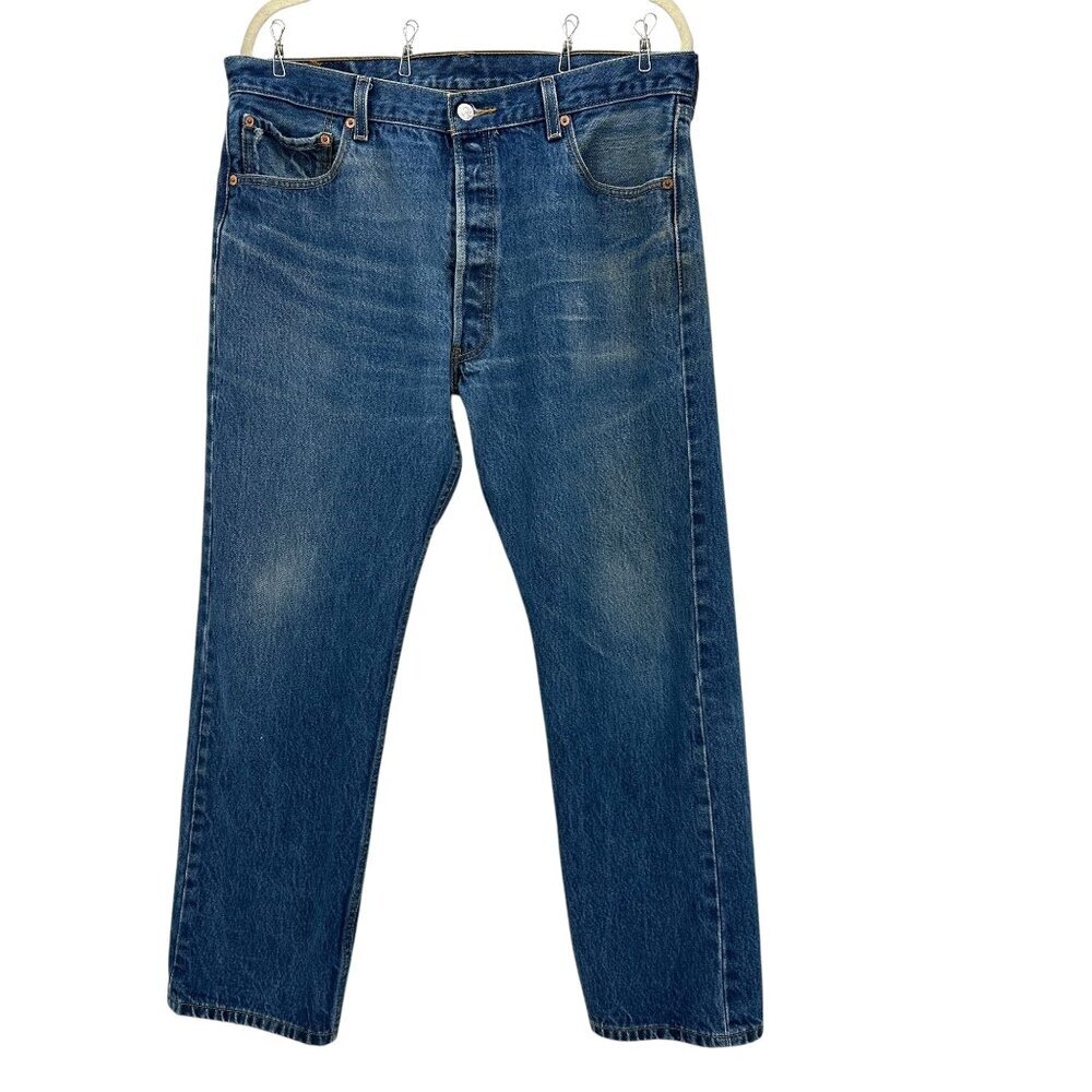 Vintage Levi's Mens 38x31 Jeans 501XX Button Fly Distressed Stone Wash
